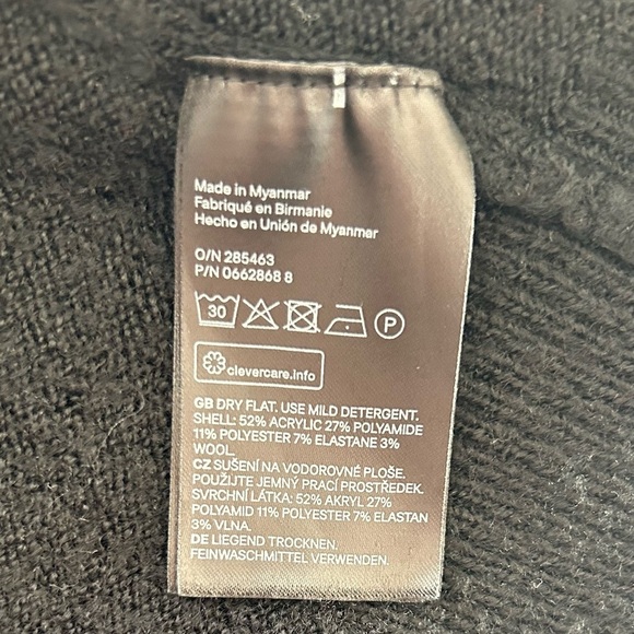 H&M Women's Medium Black Wool Blend Oversized Turtleneck Sweater 90s Minimalist - Picture 9 of 11